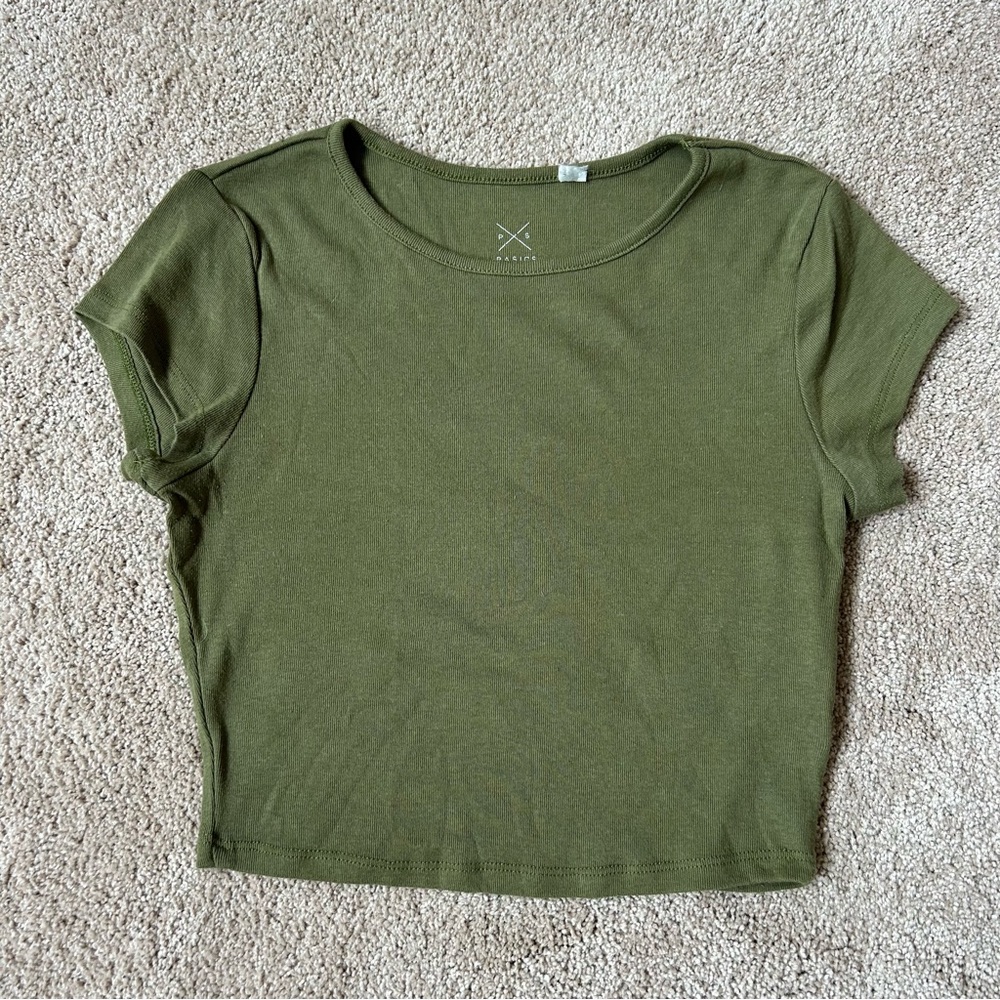 Basics by Pacsun Olive Green Women's Top